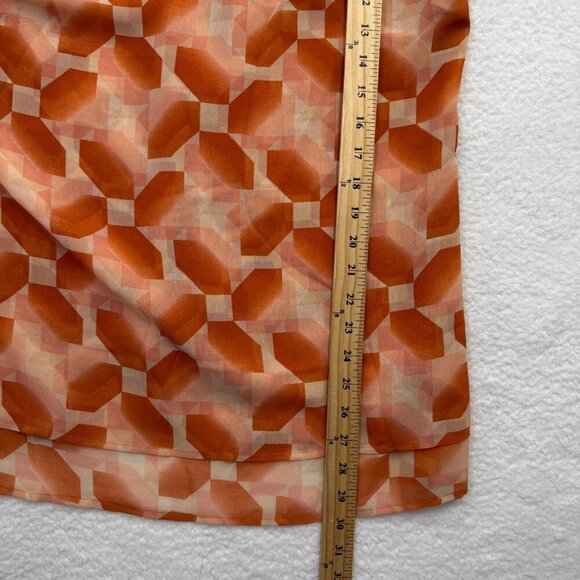CAbi Pinwheel Lined Layered Tie Shoulder Tank Top Orange Office Womens L NEW - Picture 9 of 9